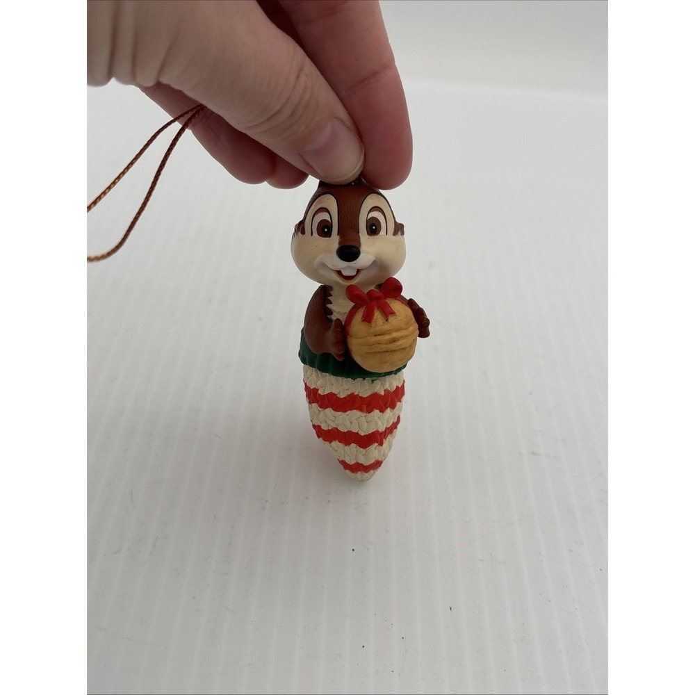 Vintage 1990 Disney Chip in Mitten Christmas Ornament Chip & Dale with Box